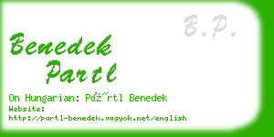 benedek partl business card